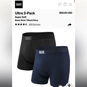 Ultra 2-Pack
Super Soft
Boxer Brief / Black/Navy